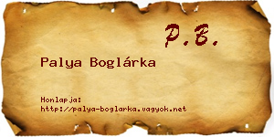Palya Boglárka névjegykártya